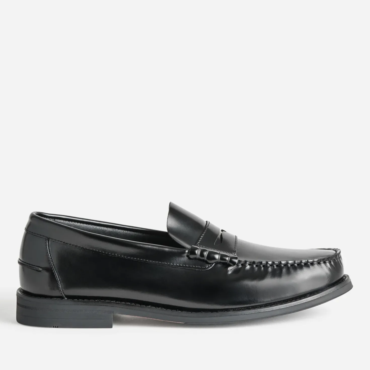 Mocassin noir cuir glacé