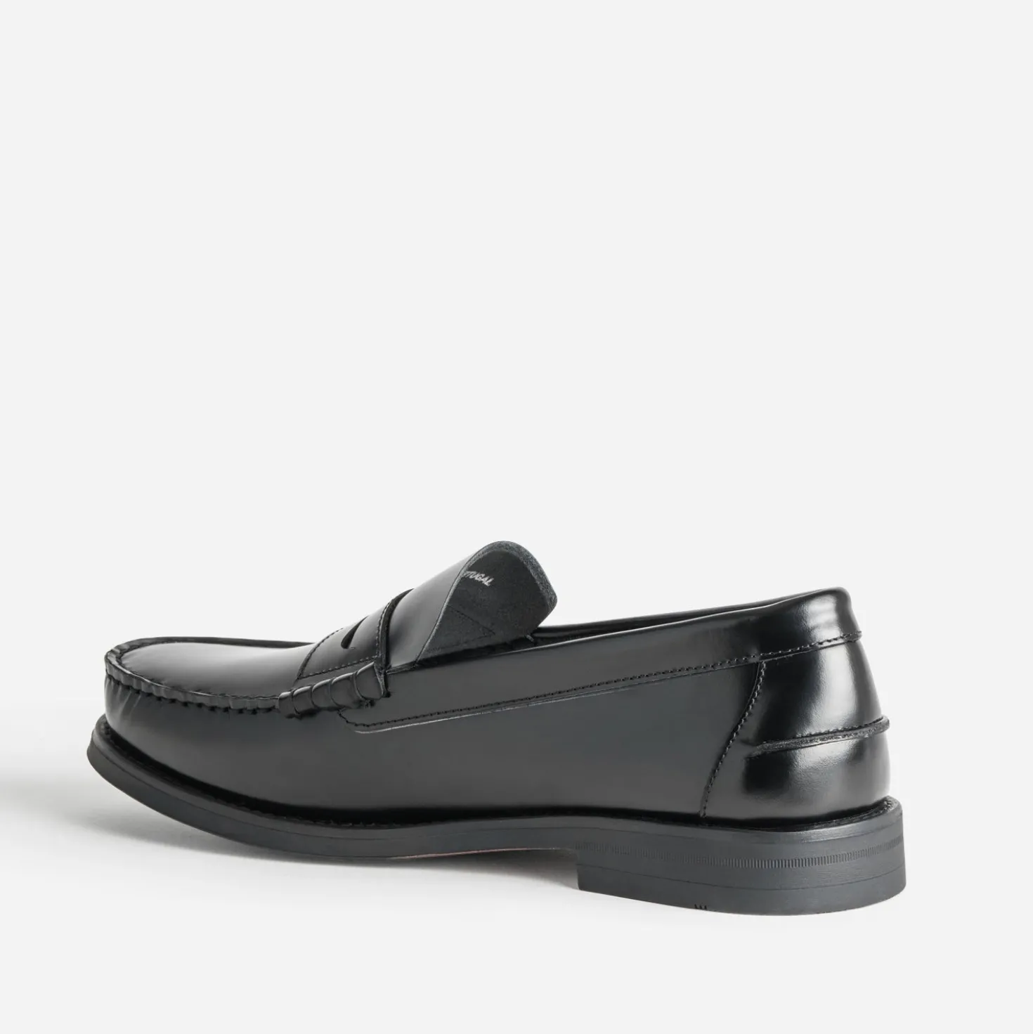 Mocassin noir cuir glacé