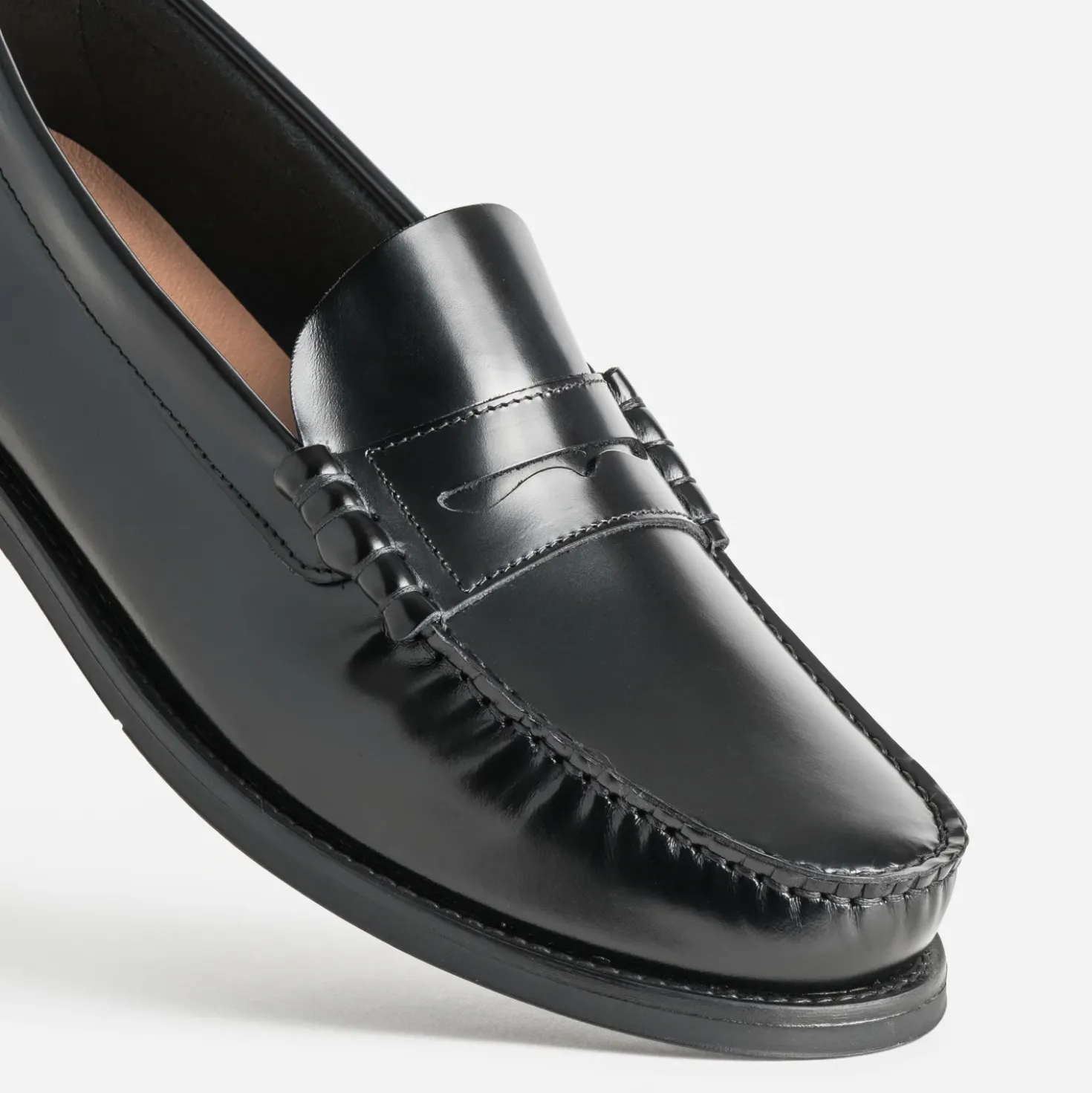 Mocassin noir cuir glacé
