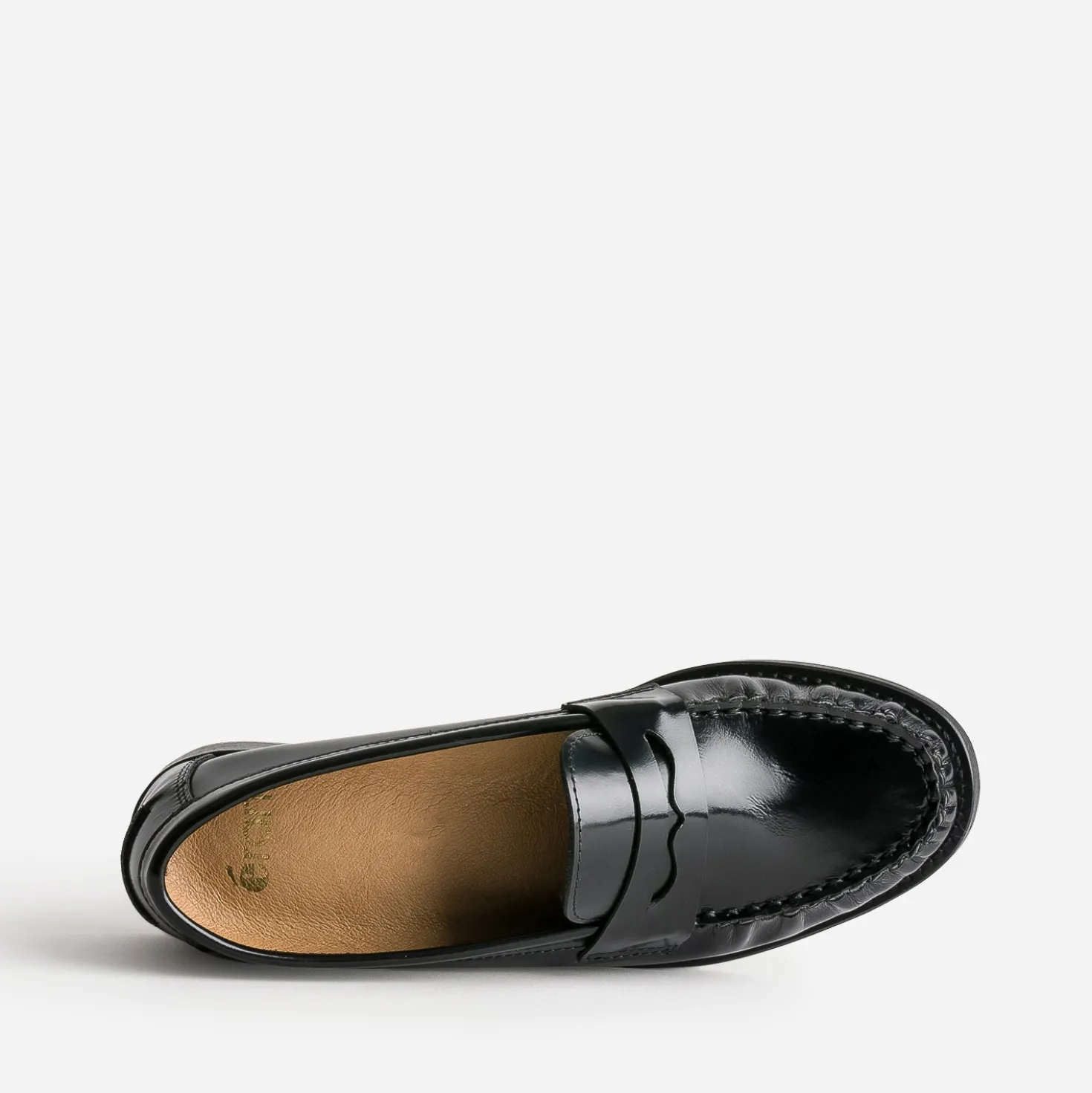 Mocassin noir cuir glacé