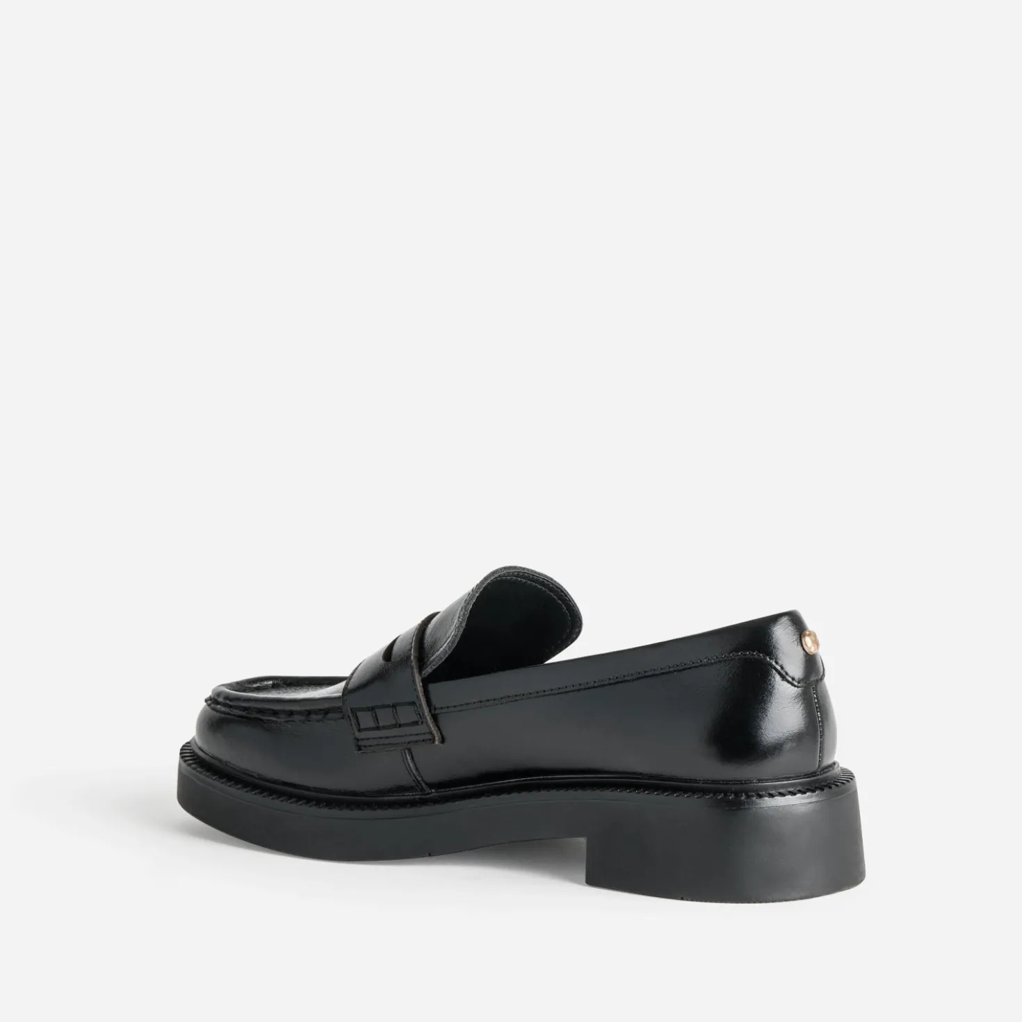 Mocassin noir cuir plateforme