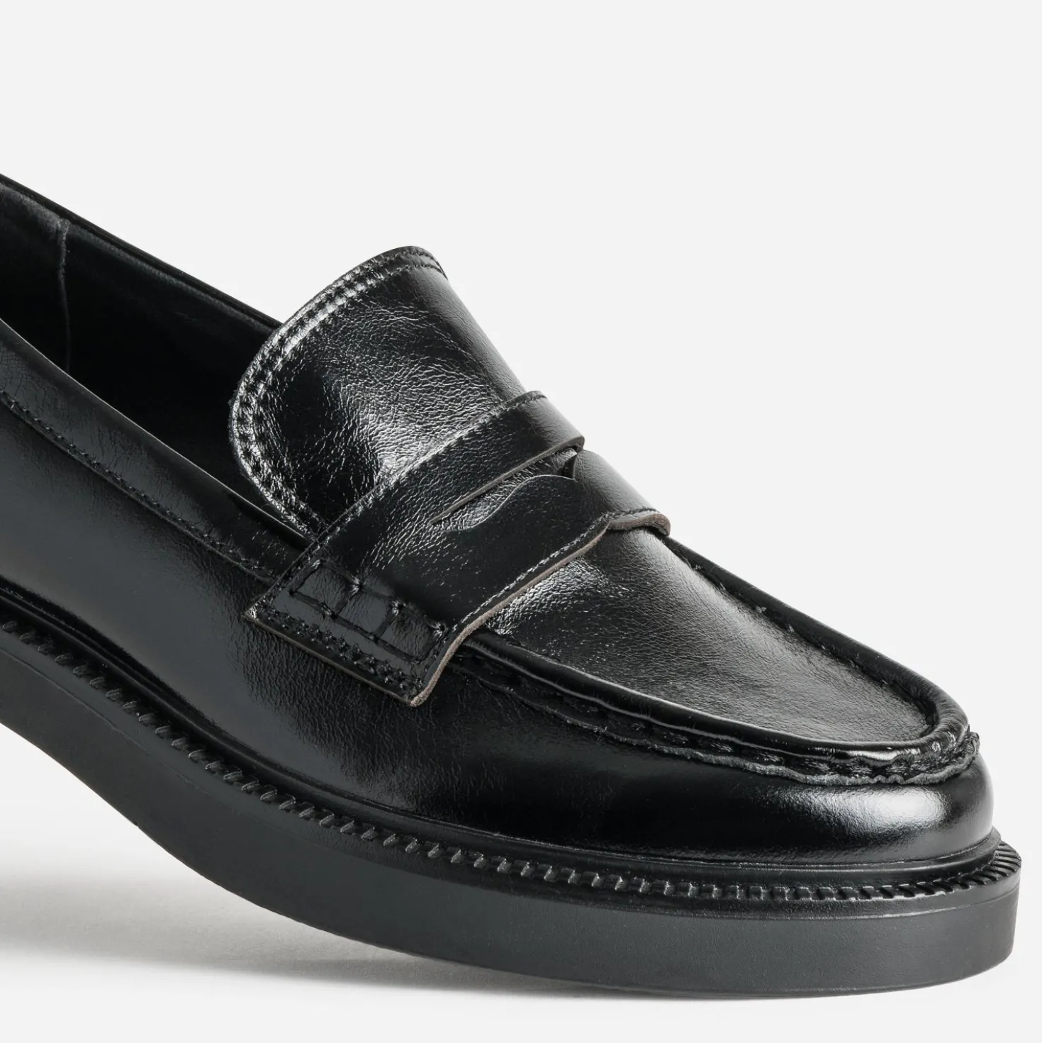 Mocassin noir cuir plateforme
