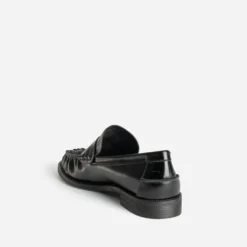 Mocassin noir cuir souple