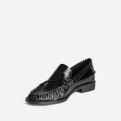 Mocassin noir cuir souple