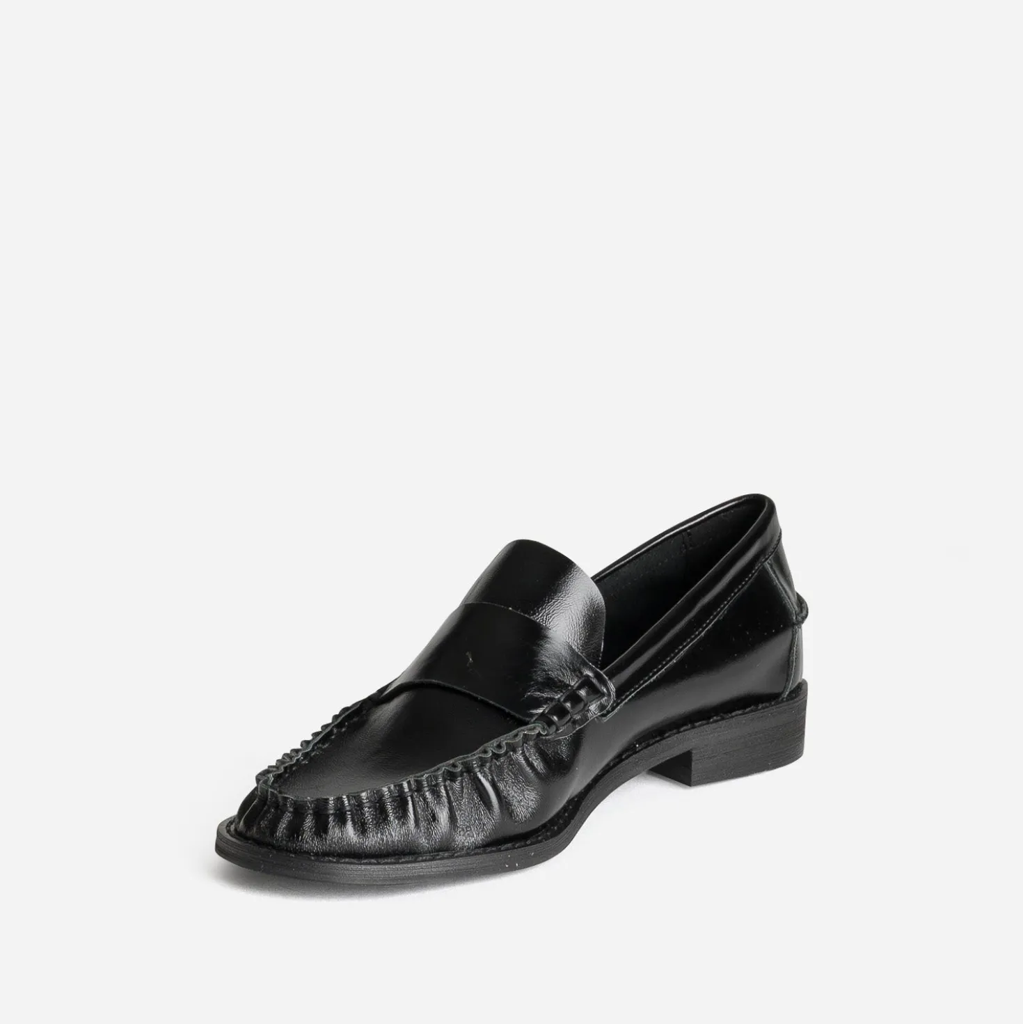 Mocassin noir cuir souple