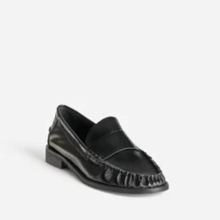 Mocassin noir cuir souple