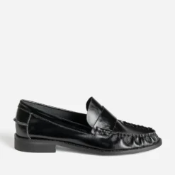 Mocassin noir cuir souple
