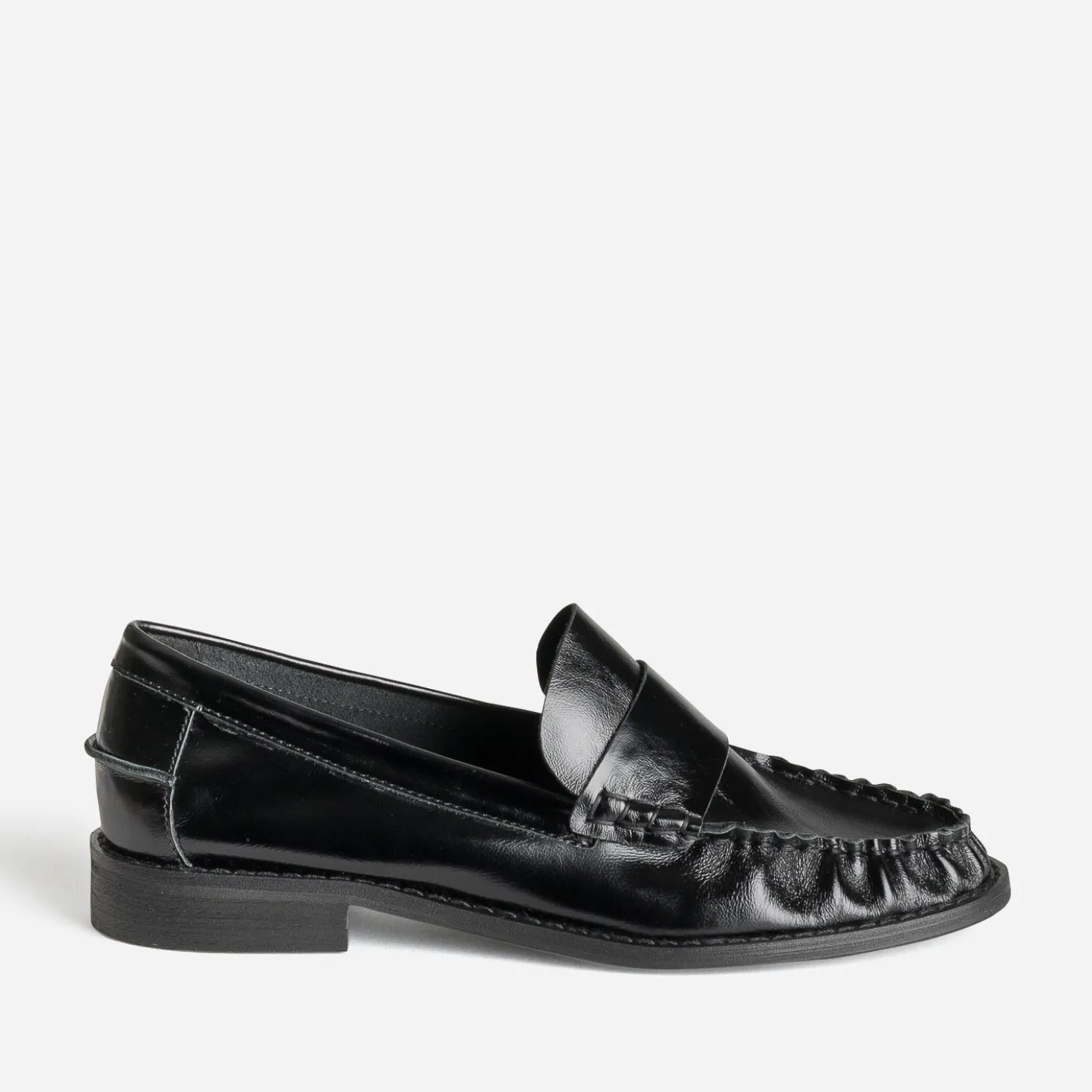 Mocassin noir cuir souple