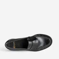Mocassin noir cuir souple