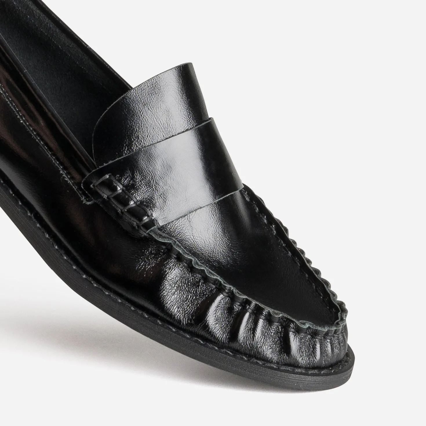 Mocassin noir cuir souple