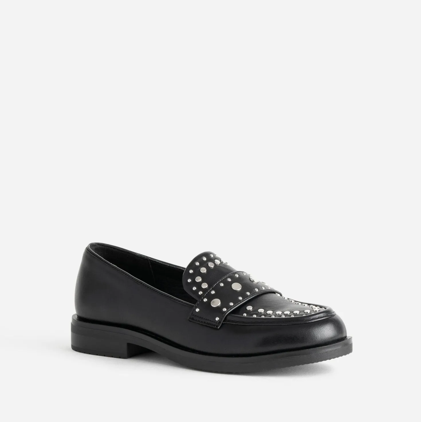 Mocassin noir décor clous