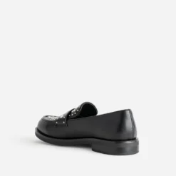 Mocassin noir décor clous