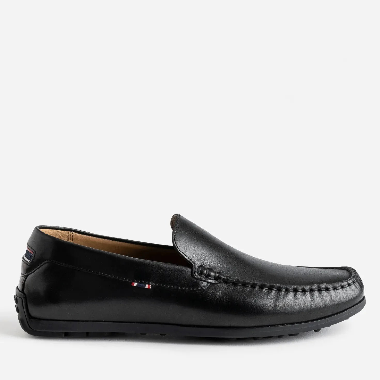Mocassin noir en cuir