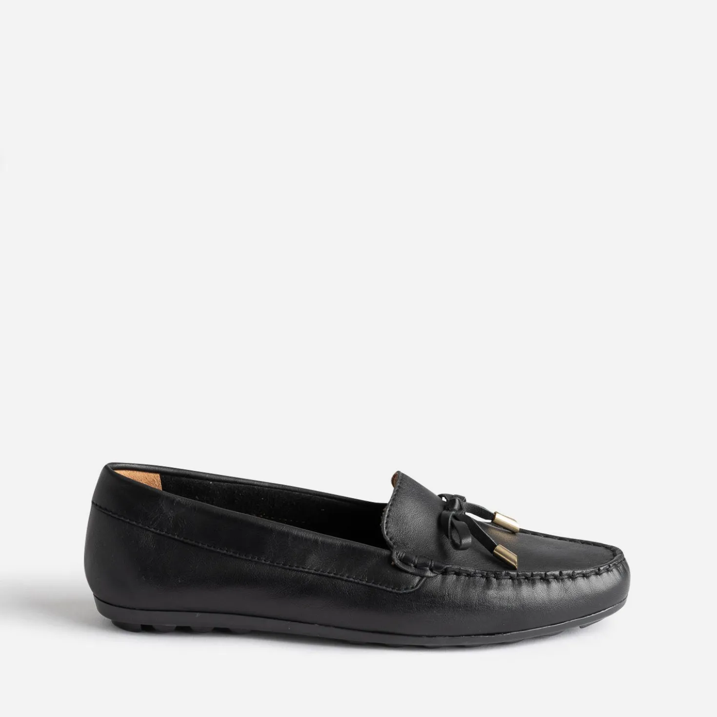 Mocassin noir en cuir