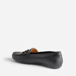 Mocassin noir en cuir