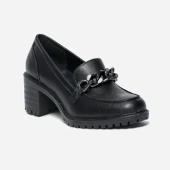 Mocassin à talon noir