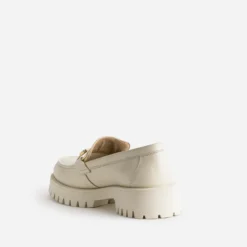 Mocassin TEXTO beige en cuir à semelle crantée
