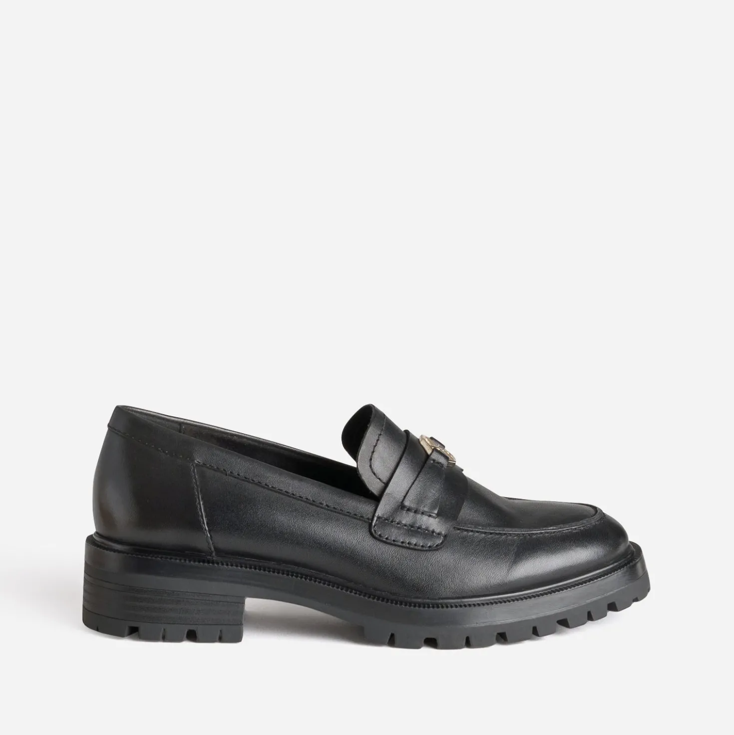Mocassin TEXTO noir cuir détail monogramme