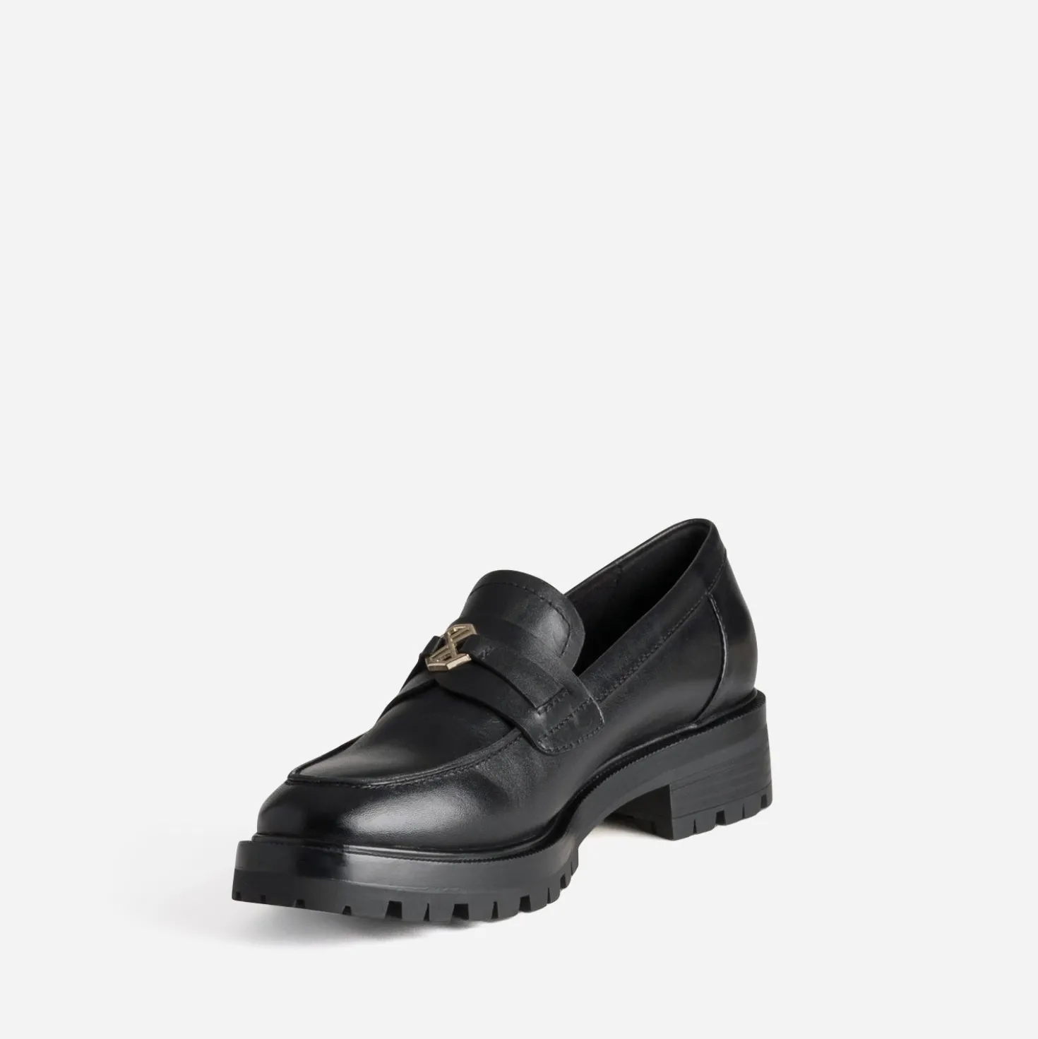 Mocassin TEXTO noir cuir détail monogramme