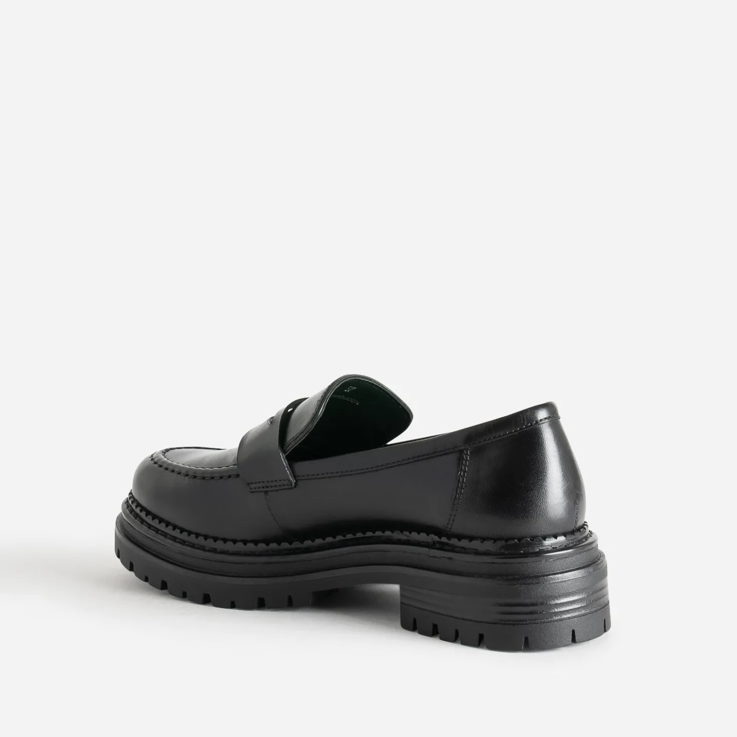 Mocassin TEXTO noir cuir semelle crantée
