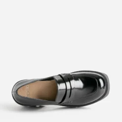 Mocassin TEXTO noir à plateforme crantée
