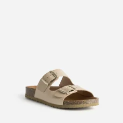 Mule anatomique beige cuir