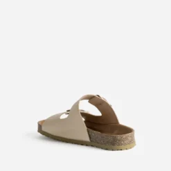 Mule anatomique beige cuir