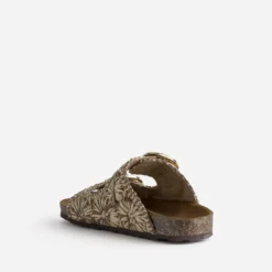 Mule anatomique camel tressée beige