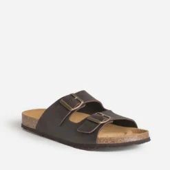 Mule anatomique marron cuir