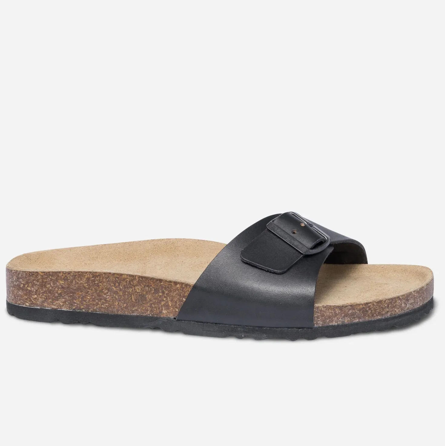 Mule anatomique noire cuir