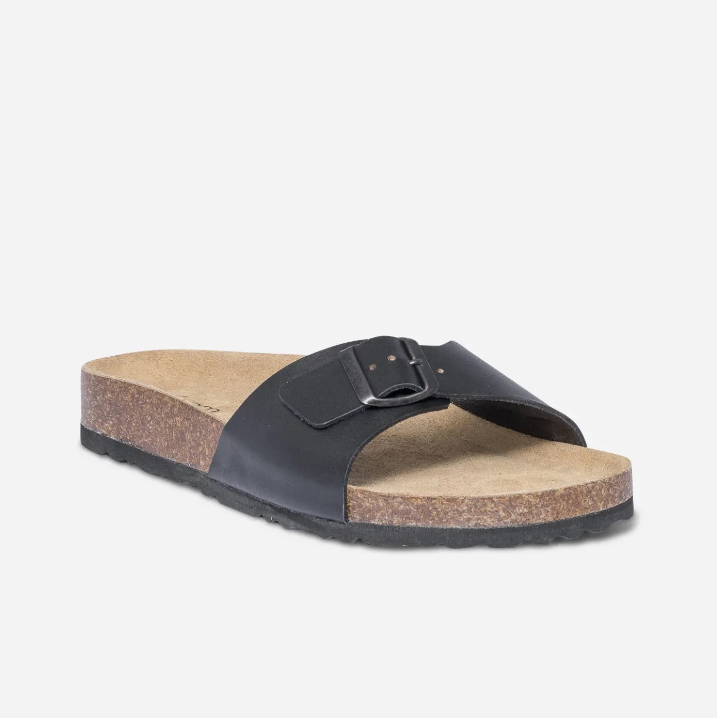 Mule anatomique noire cuir