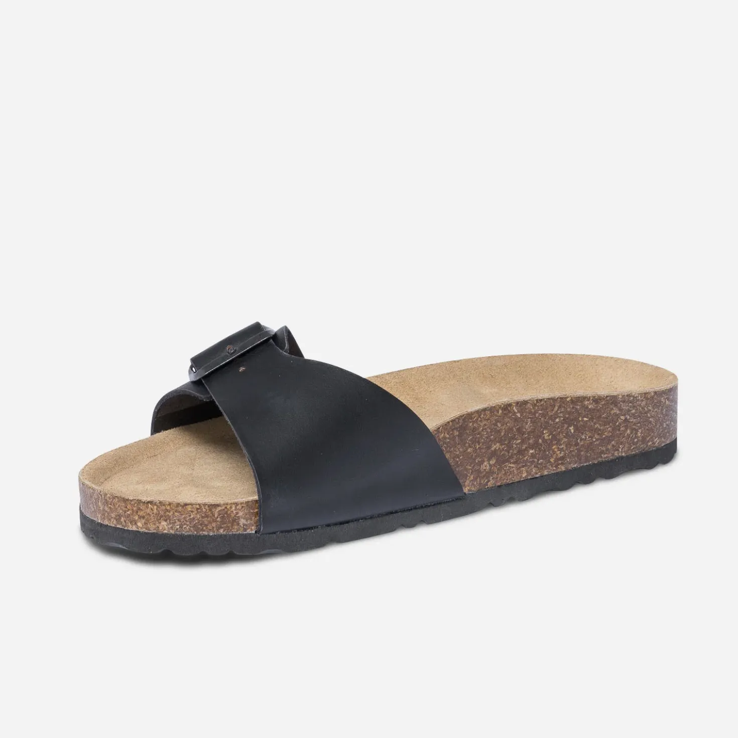 Mule anatomique noire cuir