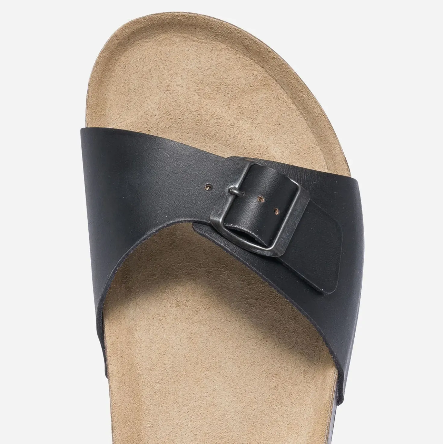 Mule anatomique noire cuir