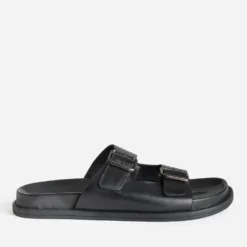 Mule anatomique noire cuir