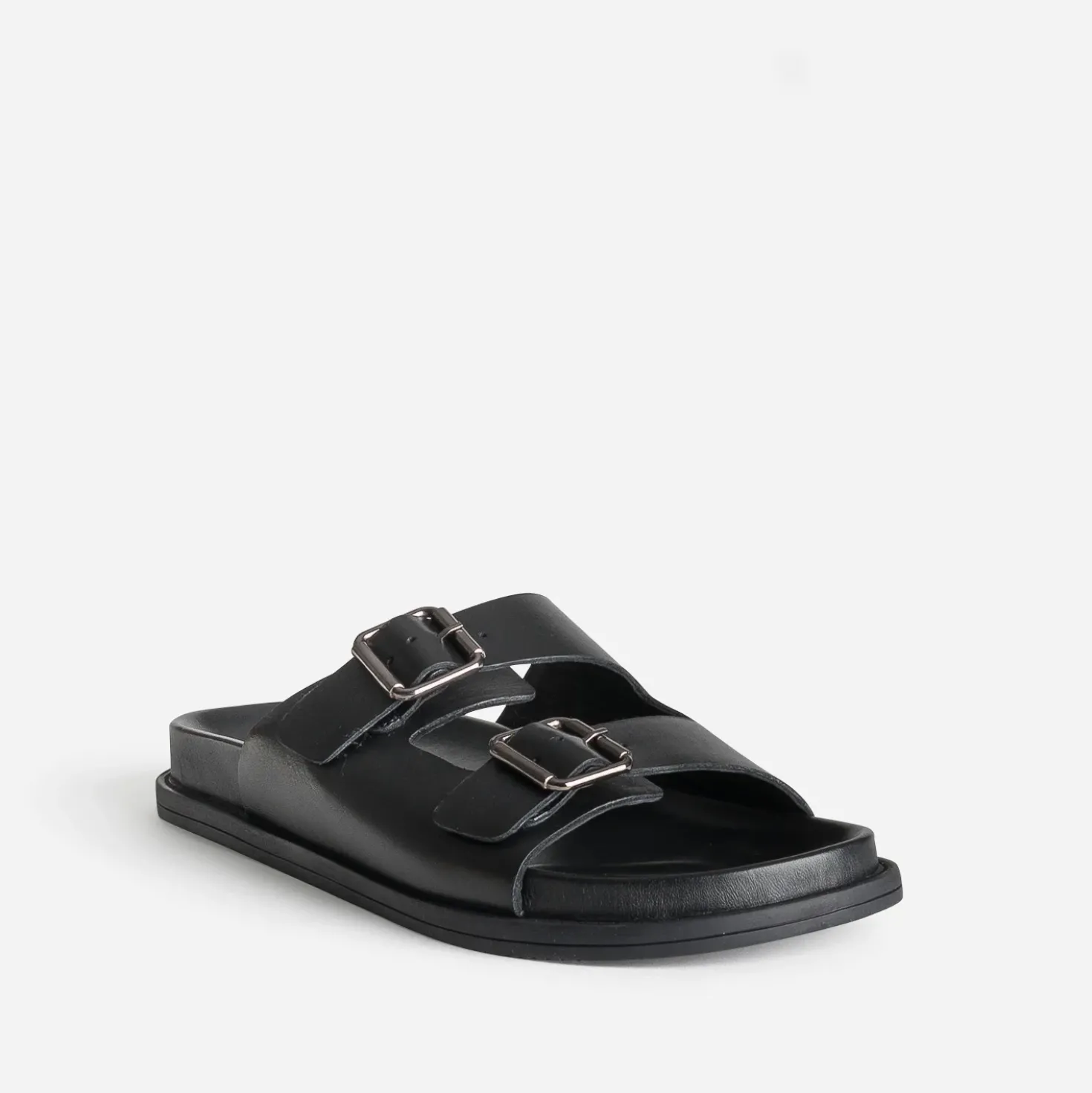 Mule anatomique noire cuir
