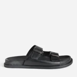 Mule anatomique noire cuir
