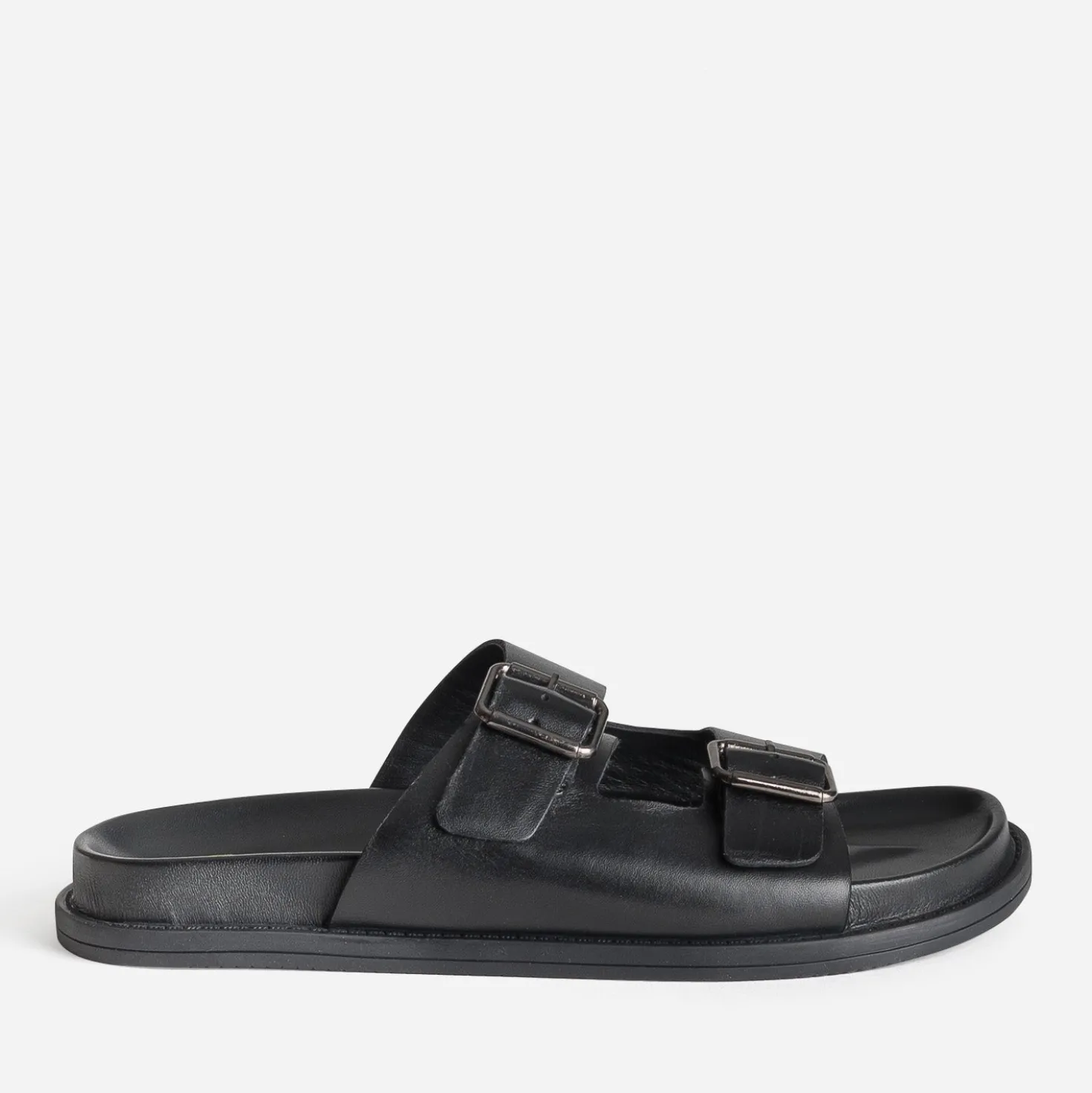Mule anatomique noire cuir