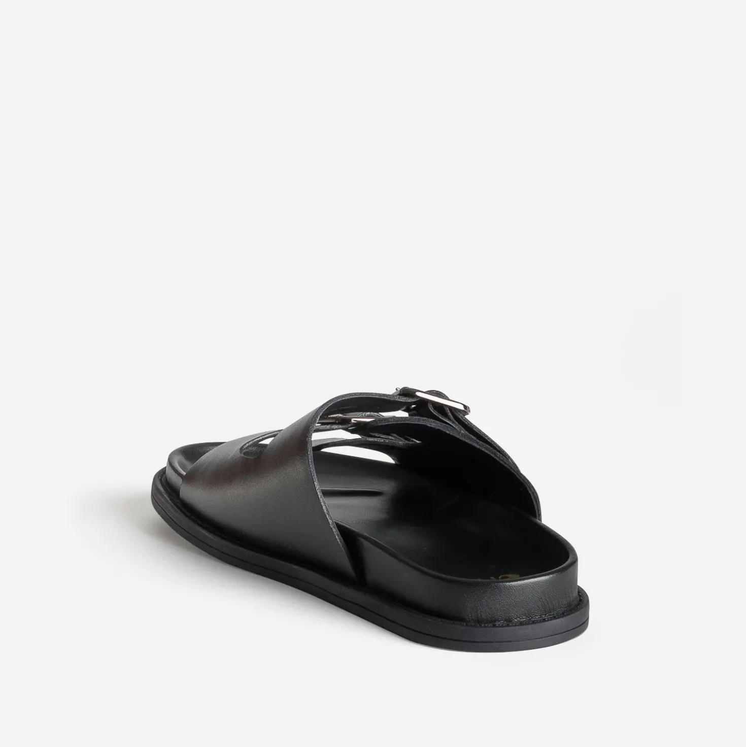 Mule anatomique noire cuir