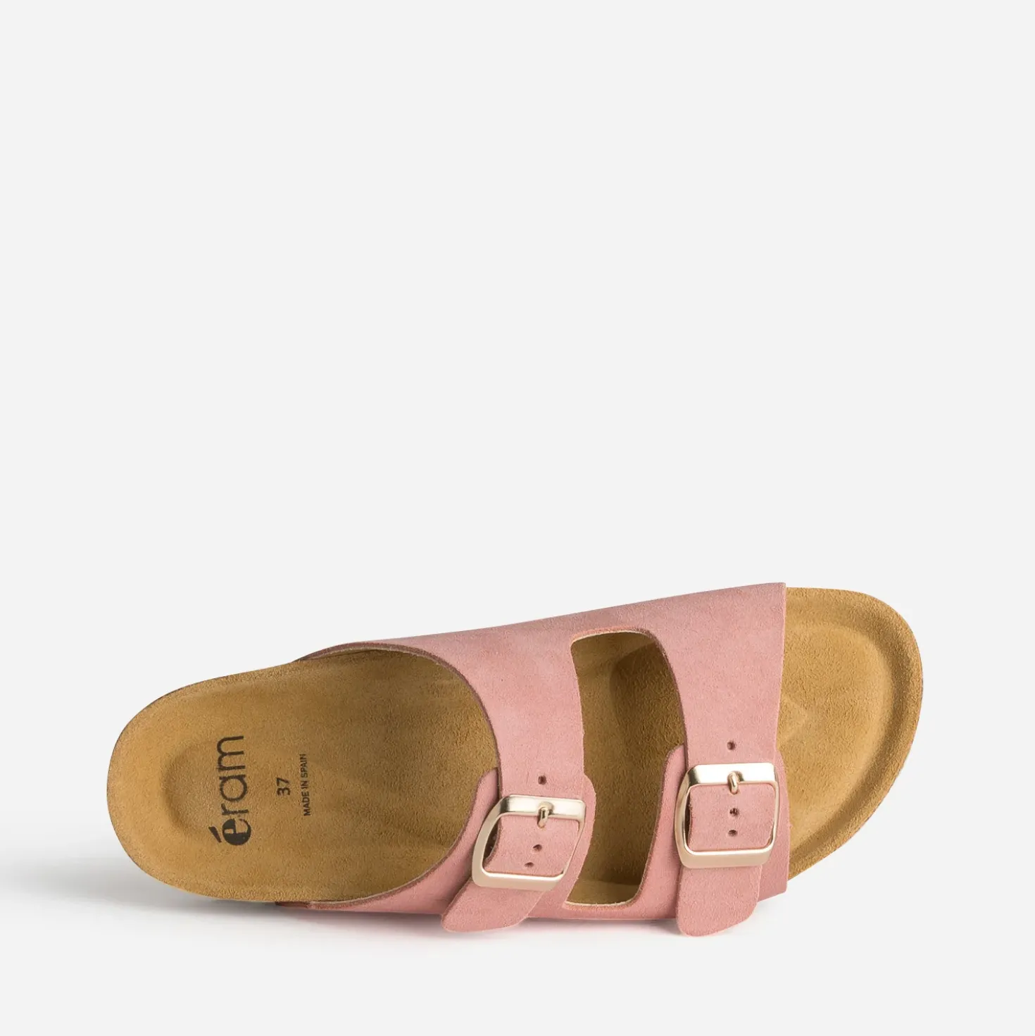 Mule anatomique rose cuir velours