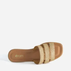 Mule beige brides tressées