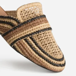 Mule beige tressée