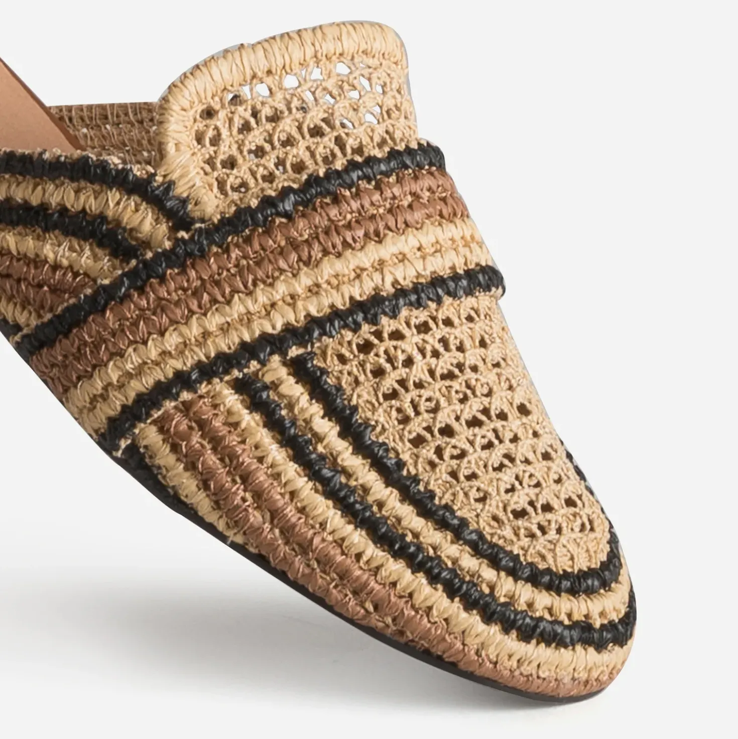 Mule beige tressée