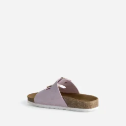 Mule BUGGY parme cuir velours