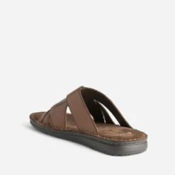 Mule confort cognac cuir