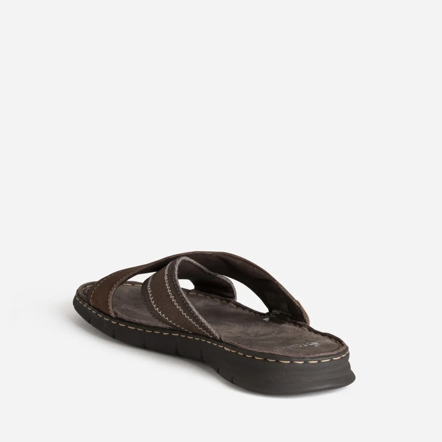 Mule marron bi-matière