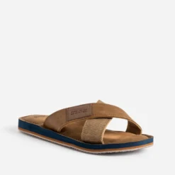 Mule marron brides croisées