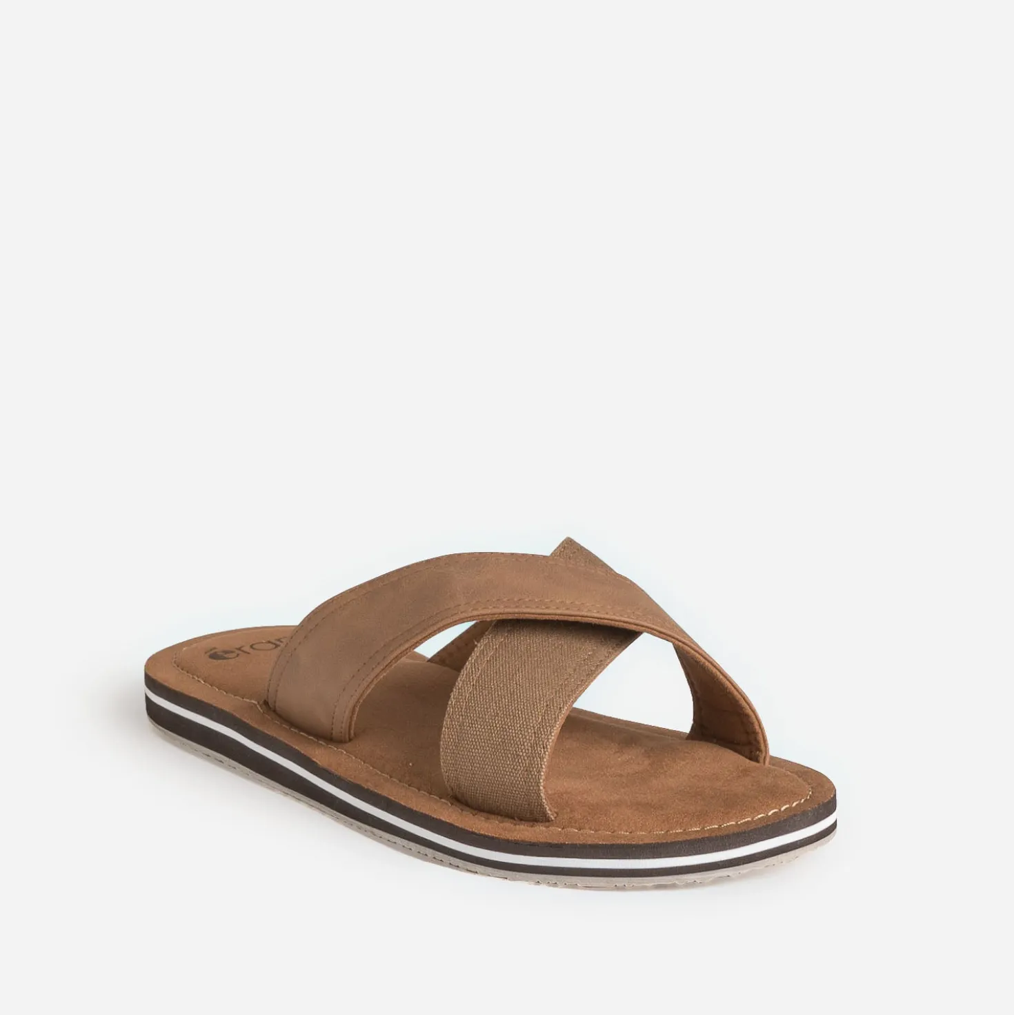 Mule marron clair bi-matière