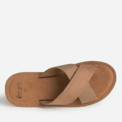 Mule marron clair bi-matière