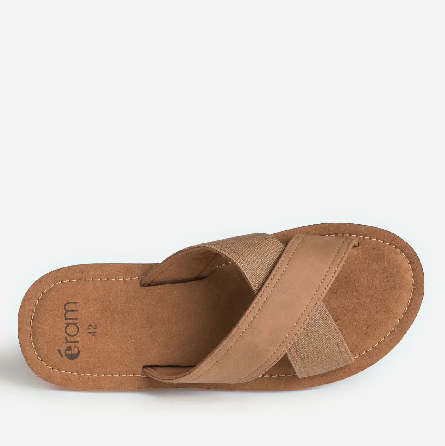 Mule marron clair bi-matière