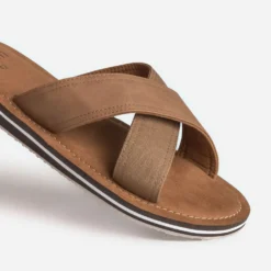 Mule marron clair bi-matière
